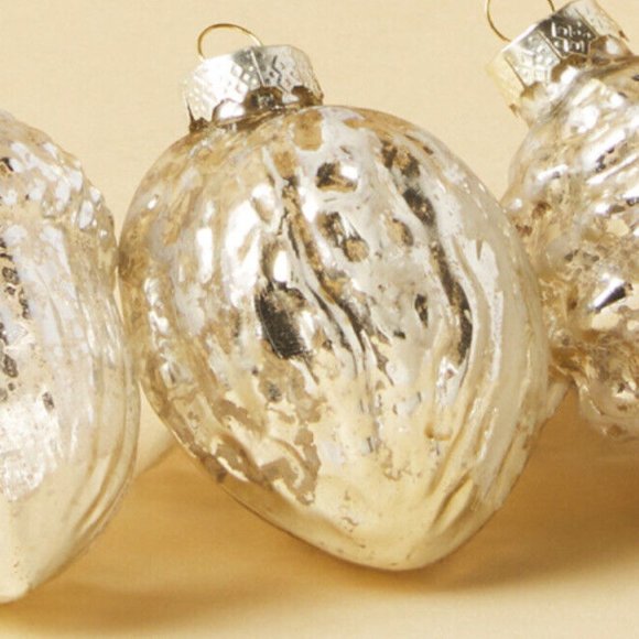 16pc Martha Stewart Silver Mercury Glass Pinecone Acorn Ornament Set Frosted NEW - Picture 9 of 9